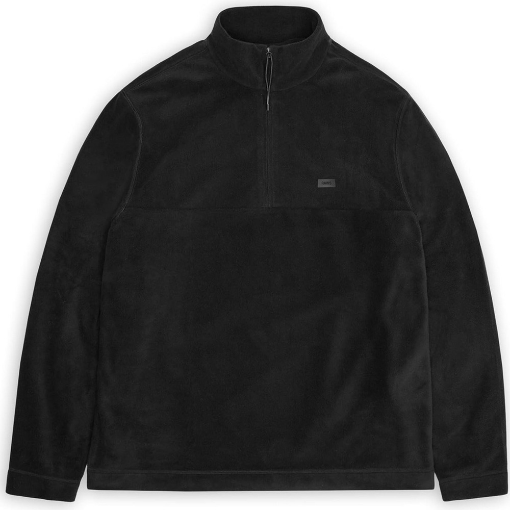 RAINS Addis Fleece Half Zip Microfleece Sweater in black Unisex Size XS NWT